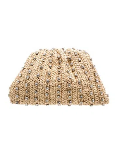 Pre-owned Loeffler Randall Straw Evening Bag Small In Neutrals