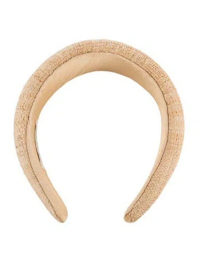 Pre-owned Loeffler Randall Straw Jumbo Headband In Neutrals
