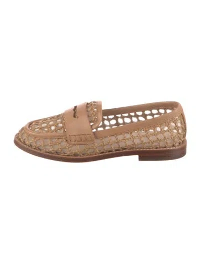 Pre-owned Loeffler Randall Straw Loafers In Brown