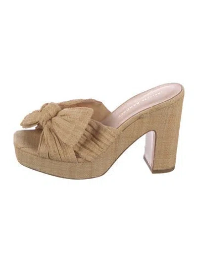 Pre-owned Loeffler Randall Straw Mules In Neutral