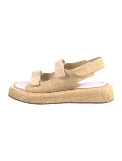 Pre-owned Loeffler Randall Straw Sandals In Neutrals