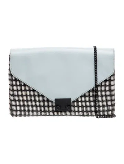 Pre-owned Loeffler Randall Straw Shoulder Bag In Blue