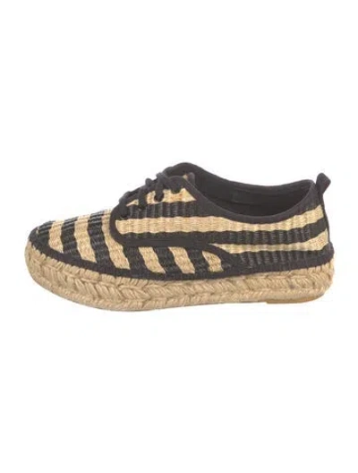 Pre-owned Loeffler Randall Straw Striped Espadrilles