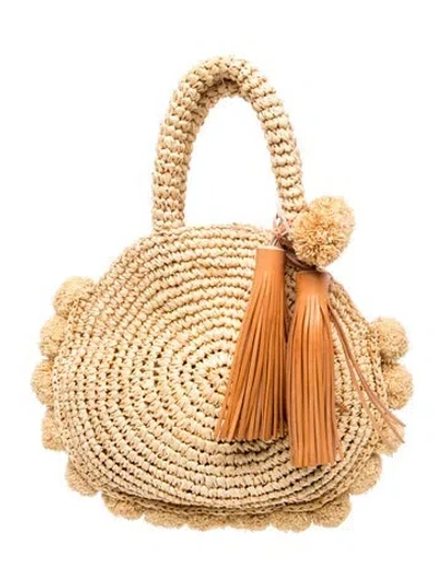Pre-owned Loeffler Randall Straw Top Handle Bag W/ Tags In Neutrals