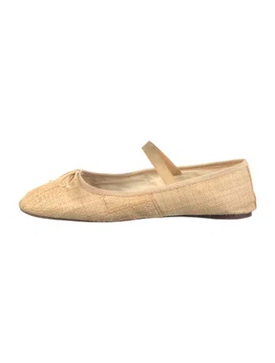 Pre-owned Loeffler Randall Straw Tweed Pattern Ballet Flats In Neutrals