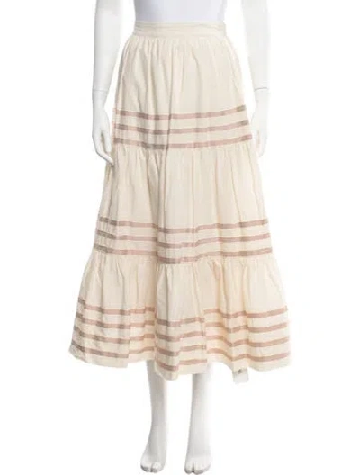 Pre-owned Loeffler Randall Striped Long Skirt In Neutrals