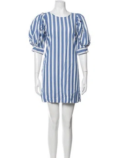 Pre-owned Loeffler Randall Striped Mini Dress In Blue/white