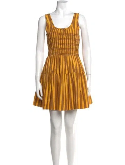 Pre-owned Loeffler Randall Striped Mini Dress W/ Tags In Yellow