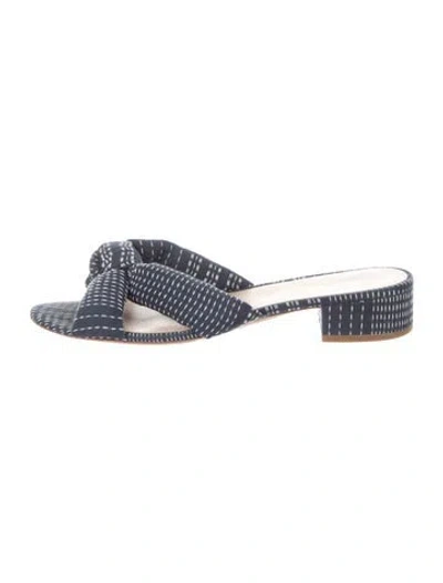 Pre-owned Loeffler Randall Striped Sandals In Blue