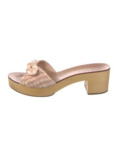 Pre-owned Loeffler Randall Striped Slides In Neutral