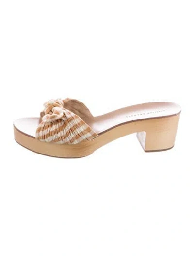 Pre-owned Loeffler Randall Striped Slides In White