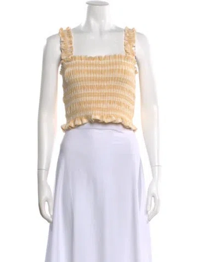 Pre-owned Loeffler Randall Striped Square Neckline Crop Top W/ Tags In Neutral