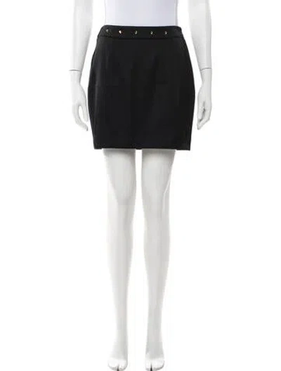 Pre-owned Loeffler Randall Studded Accents Mini Skirt In Black