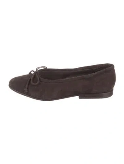 Pre-owned Loeffler Randall Suede Ballet Flats In Brown