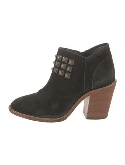 Pre-owned Loeffler Randall Suede Boots In Black