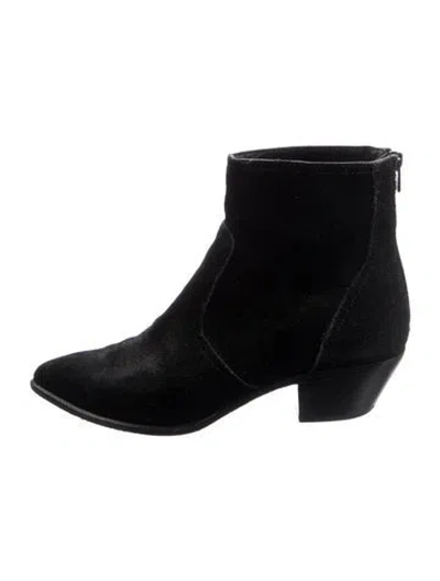 Pre-owned Loeffler Randall Suede Boots In Black