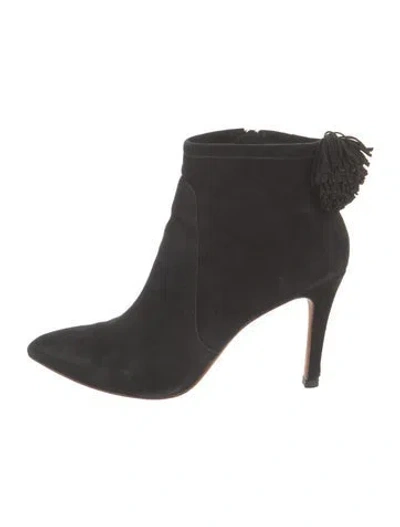 Pre-owned Loeffler Randall Suede Boots In Black