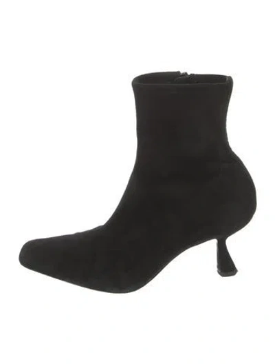 Pre-owned Loeffler Randall Suede Boots In Black