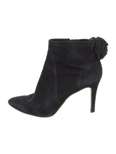 Pre-owned Loeffler Randall Suede Boots In Black