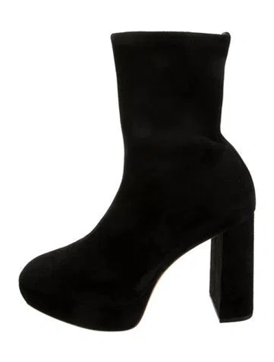 Pre-owned Loeffler Randall Suede Boots In Black