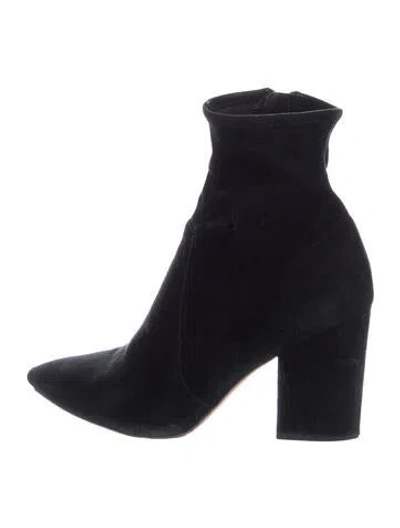 Pre-owned Loeffler Randall Suede Boots In Black
