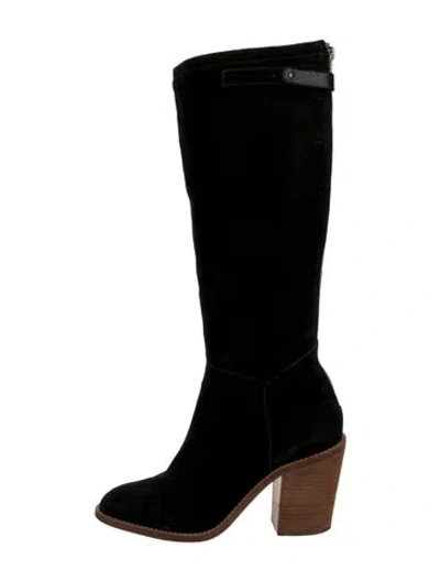 Pre-owned Loeffler Randall Suede Boots In Black