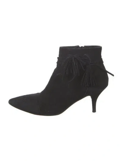 Pre-owned Loeffler Randall Suede Boots In Black