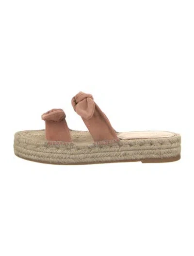 Pre-owned Loeffler Randall Suede Bow Accents Espadrilles In Neutrals/pink