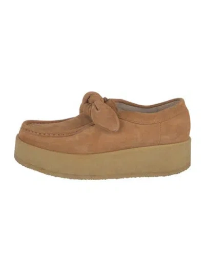 Pre-owned Loeffler Randall Suede Bow Accents Oxfords In Neutral