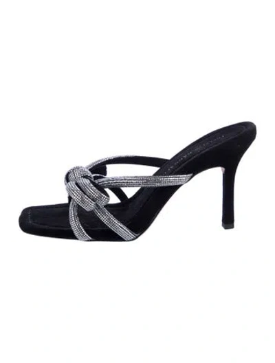 Pre-owned Loeffler Randall Suede Bow Accents Slides In Multi