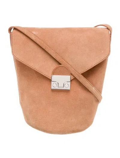 Pre-owned Loeffler Randall Suede Bucket Bag In Orange