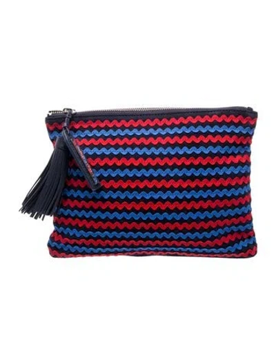 Pre-owned Loeffler Randall Suede Clutch In Blue