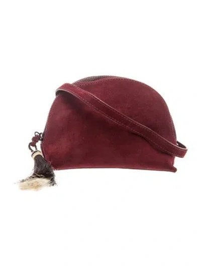 Pre-owned Loeffler Randall Suede Crossbody Bag In Burgundy