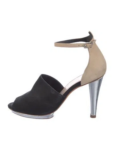 Pre-owned Loeffler Randall Suede D'orsay Pumps In Blue