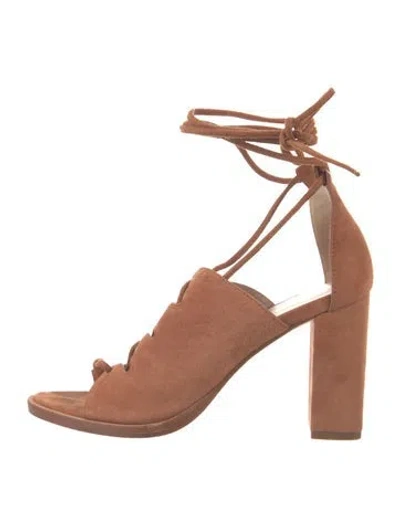 Pre-owned Loeffler Randall Suede Gladiator Sandals In Brown