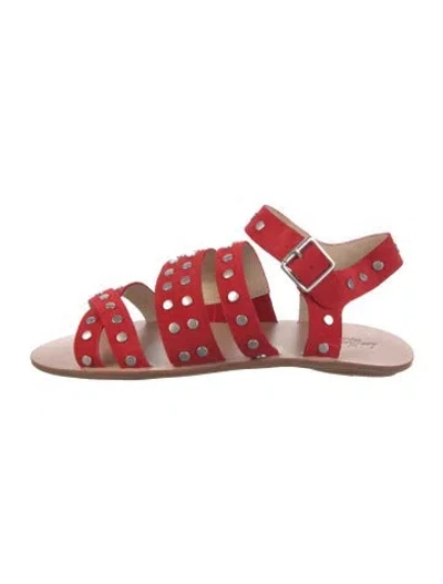 Pre-owned Loeffler Randall Suede Gladiator Sandals In Red