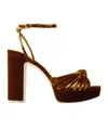 Loeffler Randall Suede Lace-up High-heel Sandals In Brown