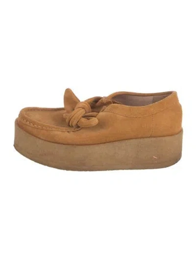 Pre-owned Loeffler Randall Suede Loafer Sneakers In Neutral