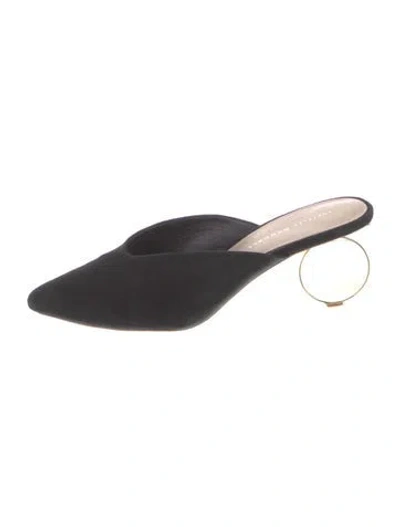 Pre-owned Loeffler Randall Suede Mules In Black
