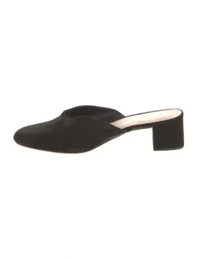 Pre-owned Loeffler Randall Suede Mules In Black