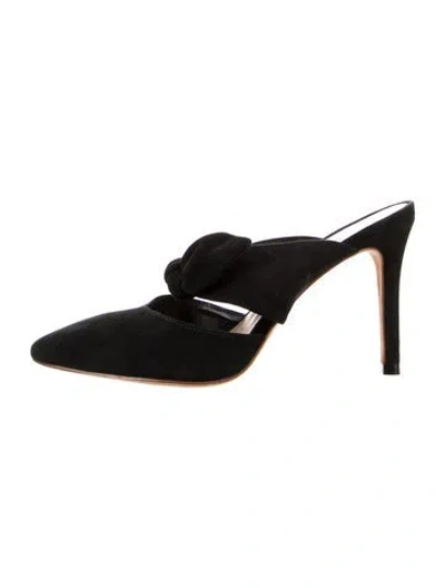 Pre-owned Loeffler Randall Suede Mules In Black