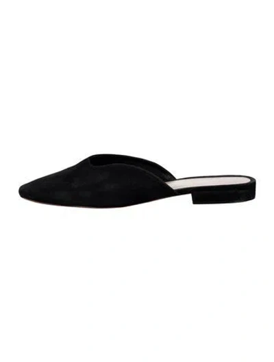 Pre-owned Loeffler Randall Suede Mules In Black