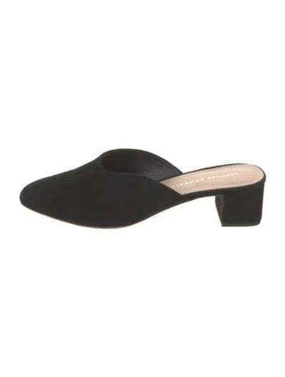 Pre-owned Loeffler Randall Suede Mules In Black