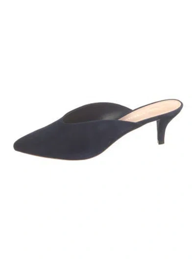 Pre-owned Loeffler Randall Suede Mules In Black