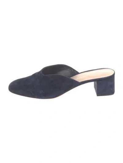 Pre-owned Loeffler Randall Suede Mules In Blue