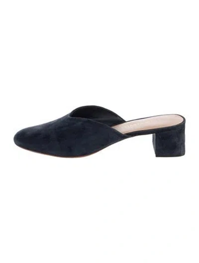 Pre-owned Loeffler Randall Suede Mules In Blue