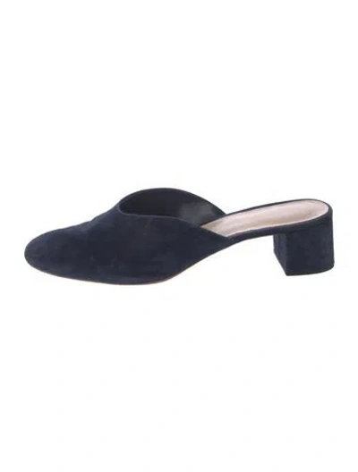 Pre-owned Loeffler Randall Suede Mules In Blue
