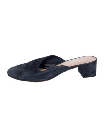 Pre-owned Loeffler Randall Suede Mules In Blue