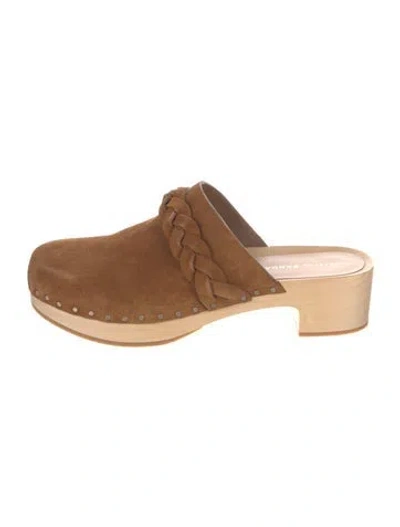 Pre-owned Loeffler Randall Suede Mules In Brown