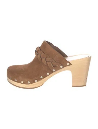 Pre-owned Loeffler Randall Suede Mules In Brown